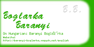 boglarka baranyi business card